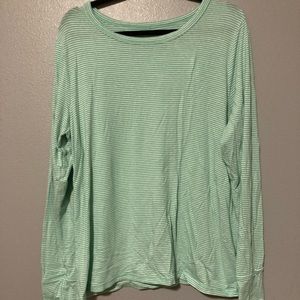 GAP XXL Green and White stripped long sleeve shirt.